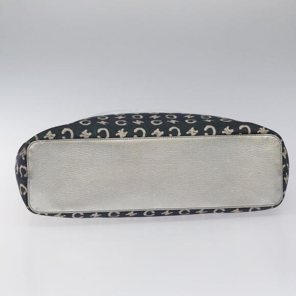 CELINE C Sulky Circle Shoulder Bag Canvas Navy Clear - Picture 9 of 12